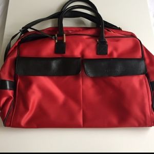 Pinky & Dianne Red satin feel weekender